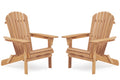 Wooden Folding Adirondack Chair Set Of 2, Half Pre-Assembled Wood Lounge Chair For Outdoor Patio Garden Lawn Backyard Deck Pool Beach Firepit Light Brown