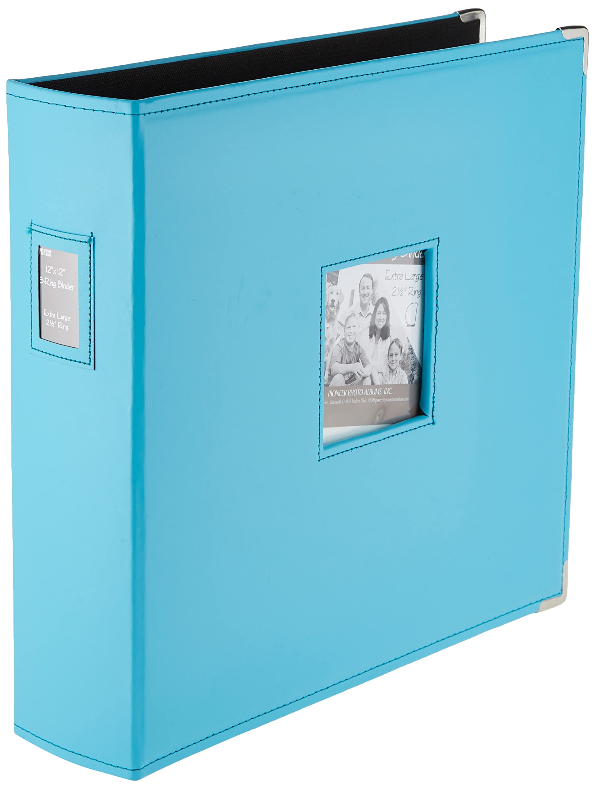 Pioneer T-12JF/CB Sewn Leatherette 3-Ring Binder 12X12-Bright Blue