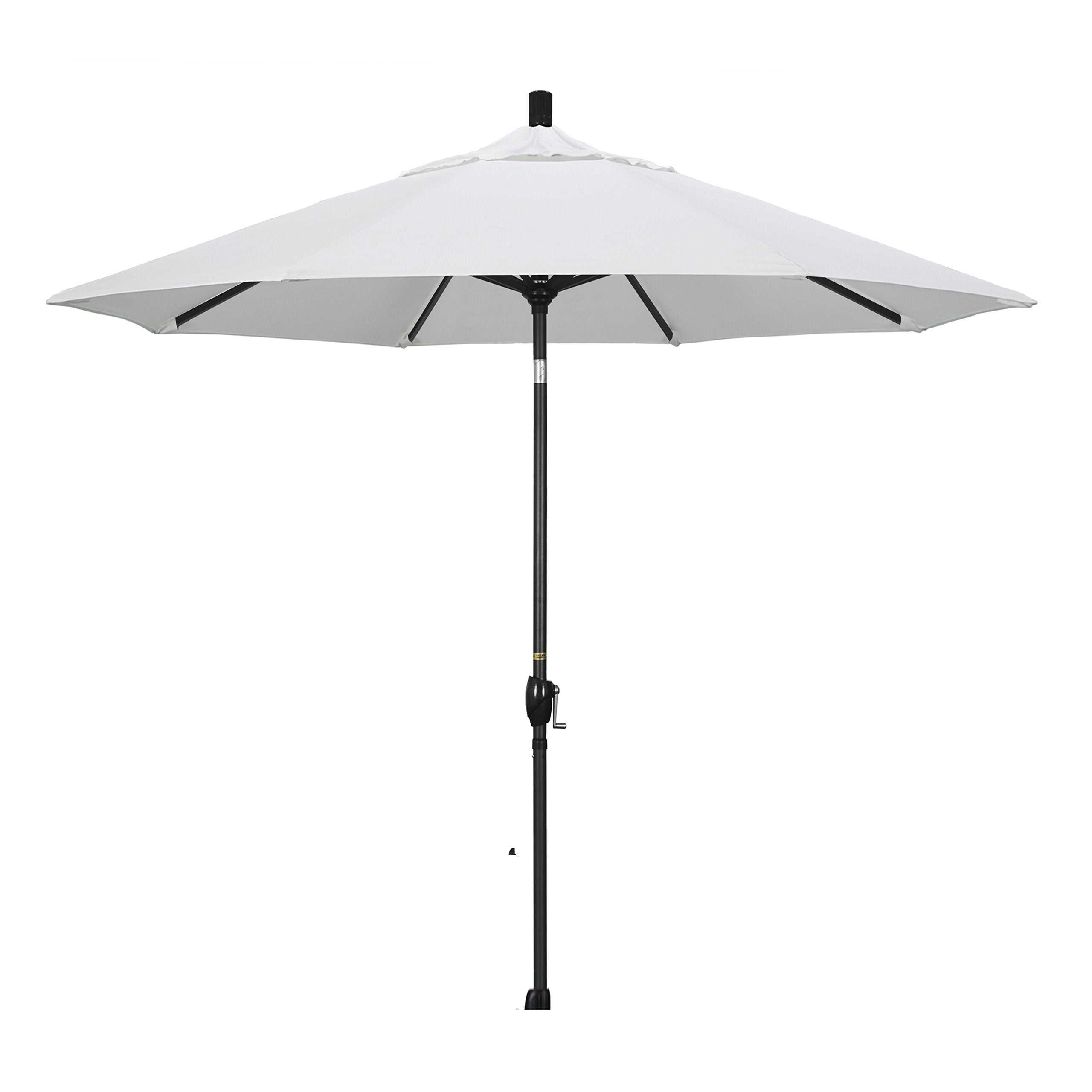 California Umbrella Gspt908302-Sa04 9' Round Aluminum Market, Crank Lift, Push Button Tilt, Black Pole, Pacifica Natural Patio U
