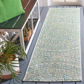 SAFAVIEH Courtyard Collection Runner Rug - 23 x 12, Ivory & Green, Non-Shedding & Easy Care, Indoor/Outdoor & Washable-Ideal f