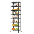Singaye 8 Tier Shelf Organizer Storage Metal Shelves Garage Wire Shelving Unit Pantry Rack 21.25'' L X 11.5'' W X 72'' H Black