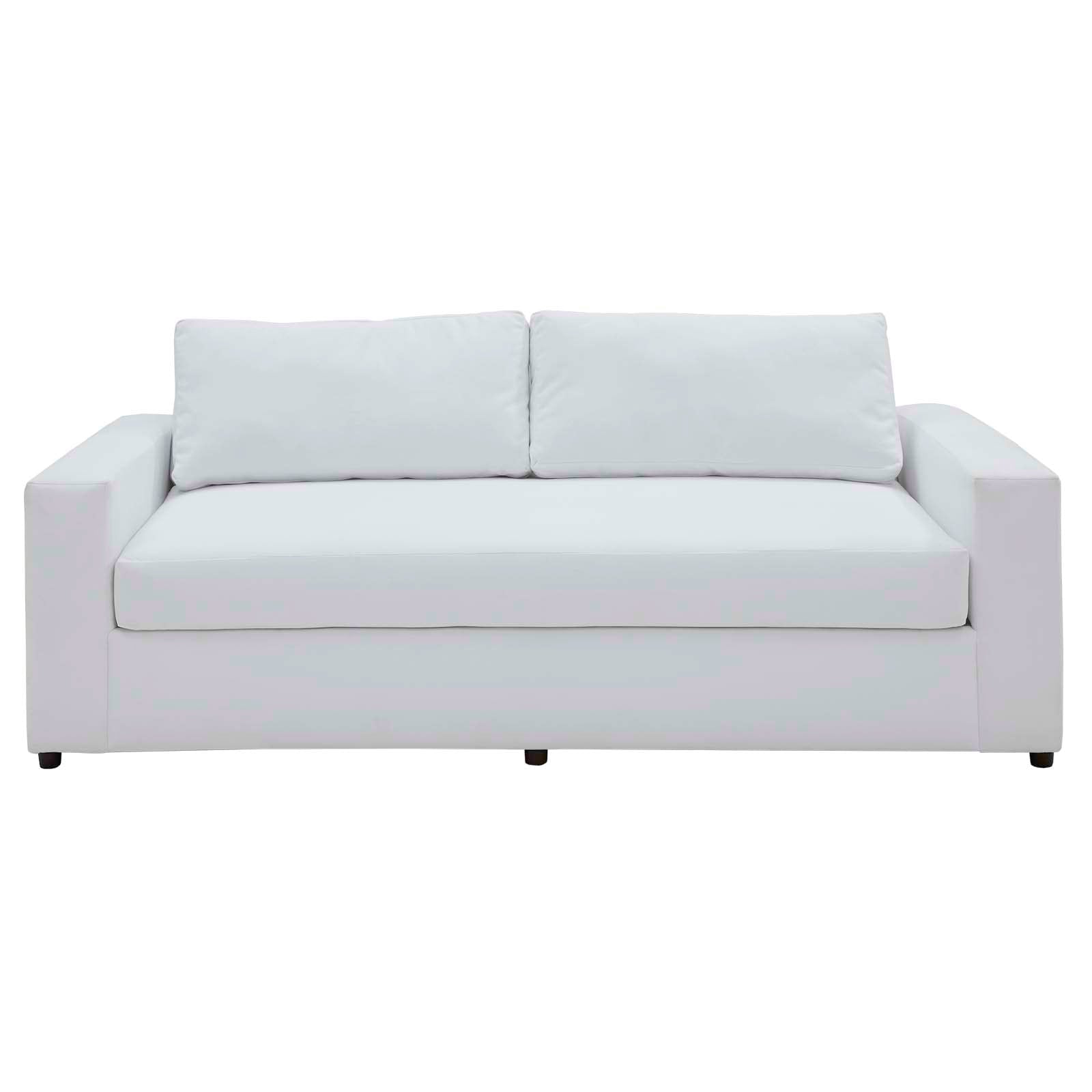 Modway Avendale Velvet – Made In The Usa With Bench Seat Cushion, Sofa, Dove White