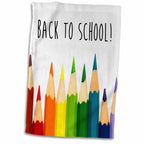 3D Rose Back to School Color Pencils Hand Towel, 15' x 22', Multicolor