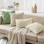 Miulee Cream White Throw Pillow Covers 16X16 Inch, Soft Winter Plush Faux Wool Couch Pillow Covers Set Of 2 Decorative Farmhouse Boho Throw Pillows For Sofa Living Room Bed