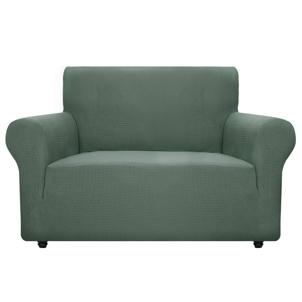 Znsayotx Super Stretch Couch Cover Love Seat Sofa Covers For Living Room Dogs Pet Friendly Furniture Protector Spandex Loveseat Slipcovers With Anti Slip Foam Sticks (Pea Green, Loveseat)