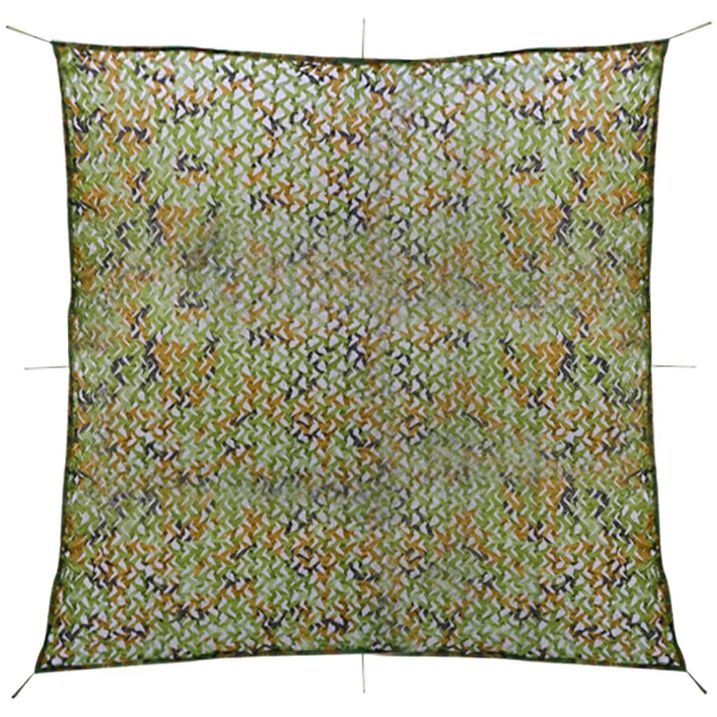 vidaXL Green Camouflage Net with Storage Bag 9.8'x9.8' - UV-Resistant and Waterproof Polyester Oxford Fabric - Perfect for Hunti
