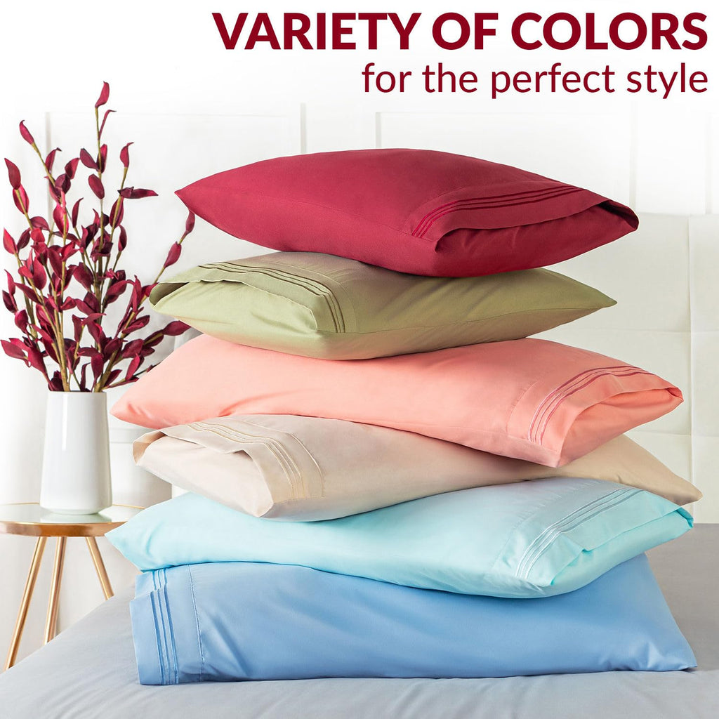 Mellanni Pillow Cases - Luxury, Extra Soft, Cooling Pillow Covers - 2 Pc Iconic Collection Pillowcases - Envelope Closure (King 20' X 40', New Beige)