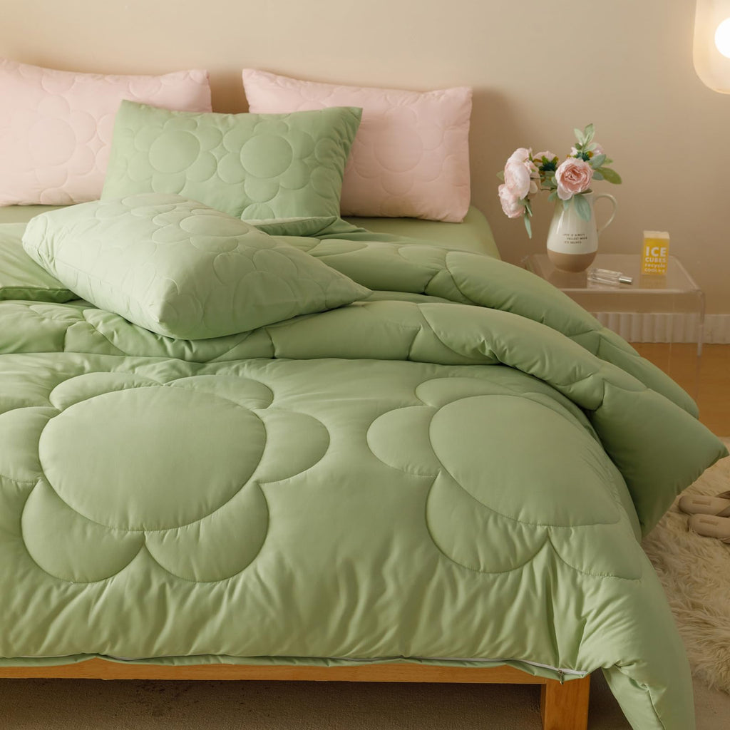 Luxlovery Sage Green Comforter Set Cal King Light Sage Green Quilts Blush Sage Green Bedding Comforter Set Solid Plain Color Sof