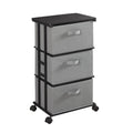 Max Houser Dresser Tower With 3 Drawers,Fabric Dresser Drawer Organizer Unit,Dresser Chest With Wood Top,Vertical Storage Dresser,Small Dresser For Bedroom,Office,Grey