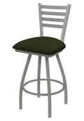 XL 410 Jackie 36 Swivel Extra Tall Bar Stool with Anodized Nickel Finish and Canter Pine Seat