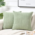 Fancy Homi 2 Packs Sage Green Decorative Throw Pillow Covers 18X18 Inch For Couch Bed Sofa, Modern Farmhouse Boho Home Decor, So