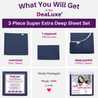 Deep Pocket Twin Bed Sheets - 3-Piece Includes: Real 16    Inch Extra Deep Pocket Fitted Sheet [Best-Fit For 14   -18 Mattress]