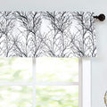 FMFUNCTEX Window Valance Curtains Black Tree Branch Print on Semi-Sheer White Short Valance for Kitchen 50   W x 15 L, 1 Panel