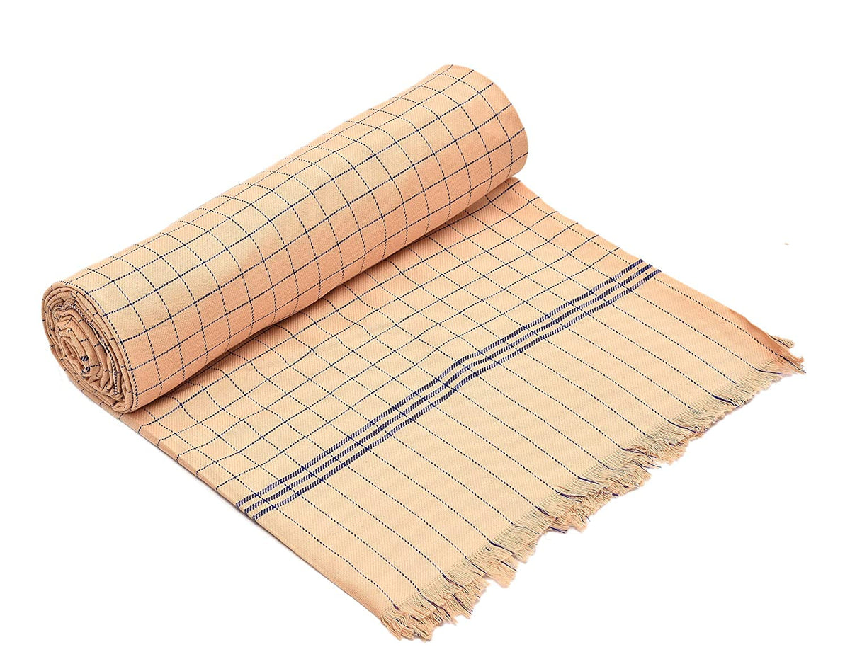 Craft Venture 100% Cotton Soft Beautiful Coloured Check Single Bed Size Skin Friendly Summer Blanket/Khes/Dohar/Top Sheet Set/Ch