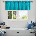 Dwcn Turquoise Valance For Living Room, Kitchen Valance For Windows, Room Darkening Curtain Valance For Bathroom/Basement Curtai
