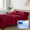 Thread Spread Twin Xl Cotton Sheets - 400 Thread Count 100% Cotton Twin Xl Sheets Set, 3 Pc Twin Xl Sheets, Luxury Sateen Sheets, Dorm Rooms & Adults, Deep Pockets Easy Fit, Cotton Sheets (Burgundy)