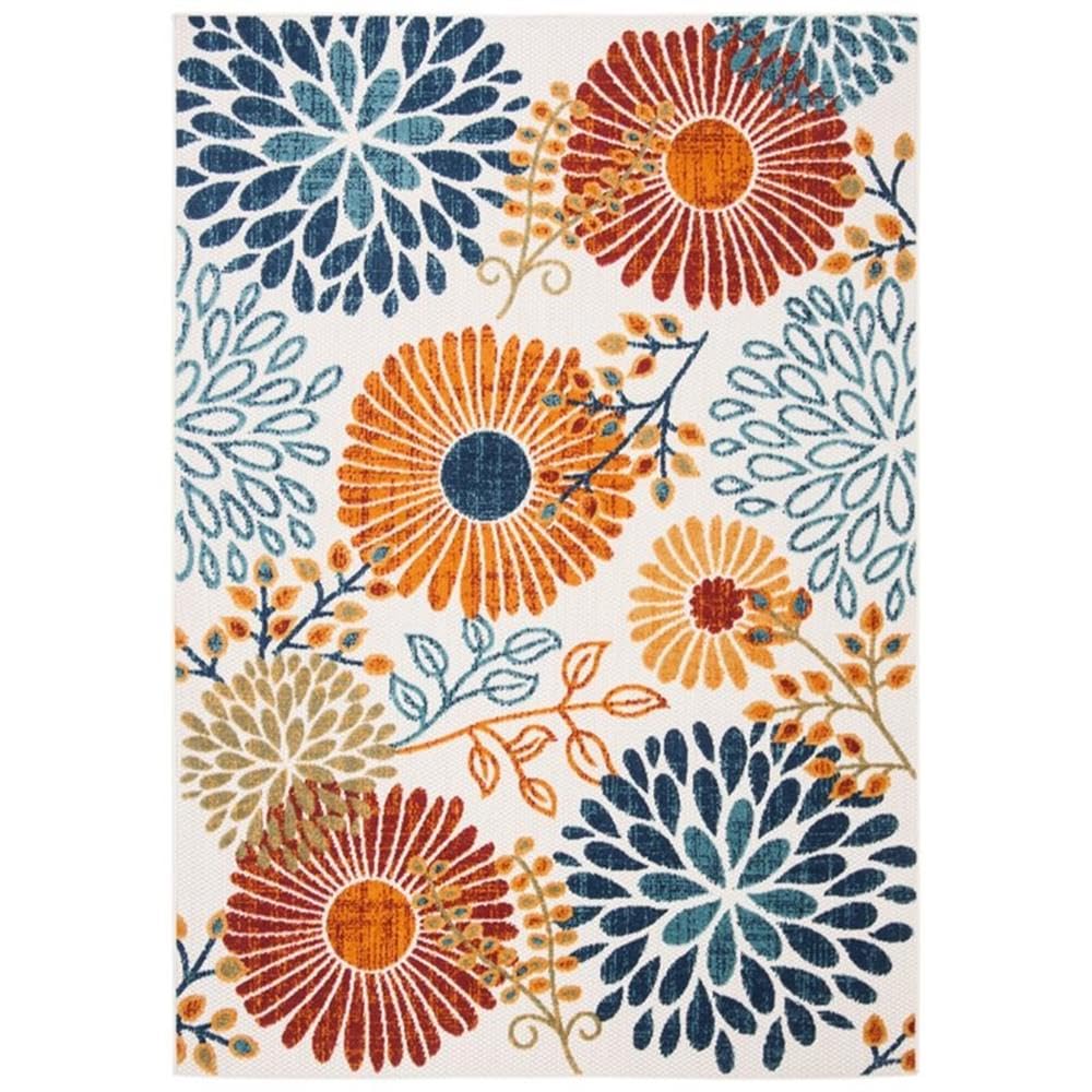 Safavieh Cabana Collection Area Rug - 8' X 10', Creme & Red, Floral Design, Non-Shedding & Easy Care, Indoor/Outdoor & Washable-Ideal For Patio, Backyard, Mudroom (Cbn832A)