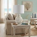 24 Off White Seashell Table Lamp With White Drum Shade