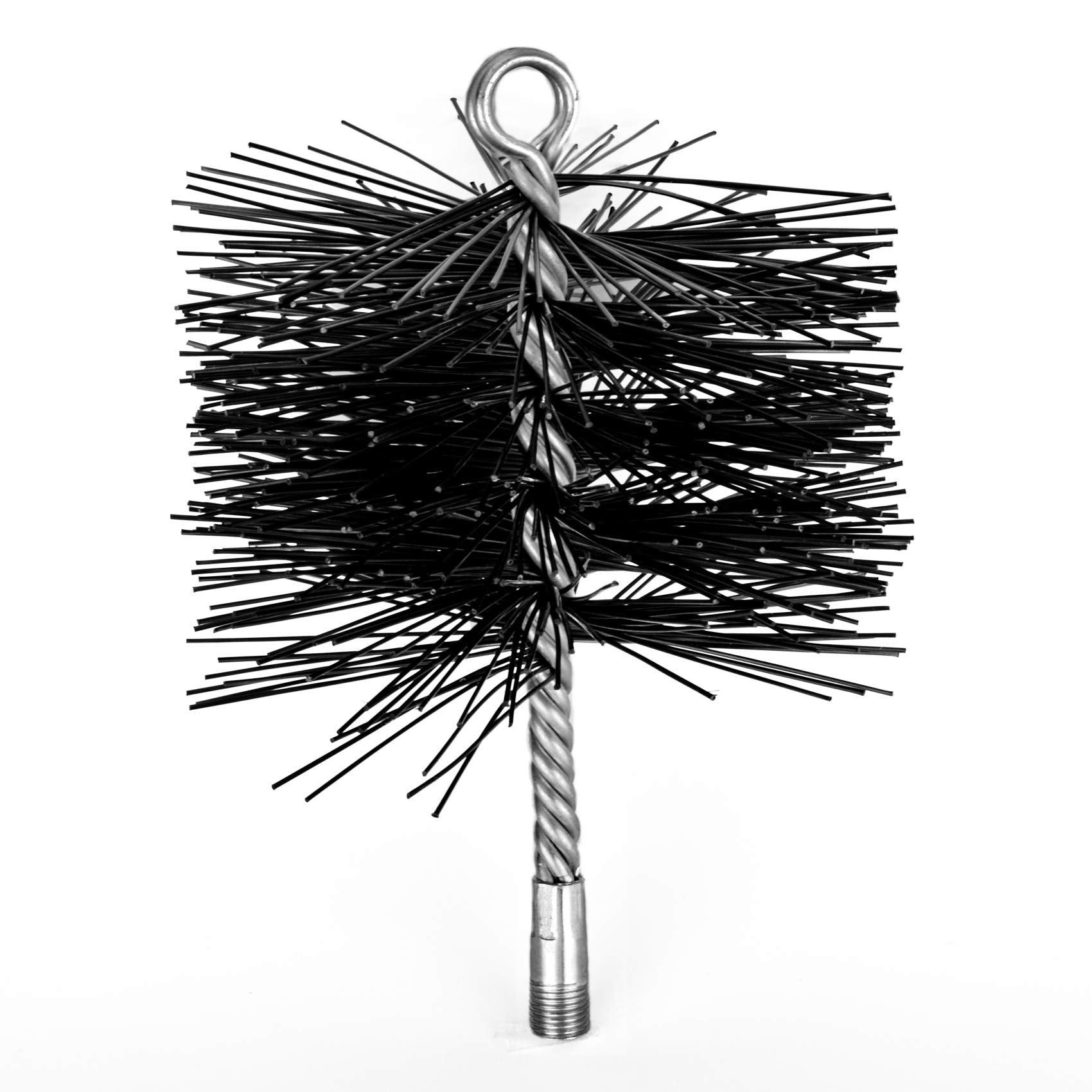 Stanbroil 6 Inch Round Chimney Cleaning Brush with 1/4' NPT Fitting for Insulated Chimneys, Stainless Steel or Metal Stove Pipe