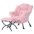 Welnow Lazy Chair With Ottoman, Modern Lounge Accent Chair With Armrests And A Side Pocket, Leisure Upholstered Sofa Chair Set, Reading Chair With Footrest For Small Space, Corner Chair