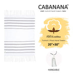 Cabanana Turkish Hand Towels For Bathroom - Set Of 2 Cotton Woven Bathroom Hand Towels With Fringe, Quick Dry Thin Decorative Ki