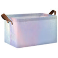 CEBUGI Iridescent Gradient Large Waterproof Collapsible Storage Bin Foldable Canvas Fabric Open Storage Basket Cube Box with Iro