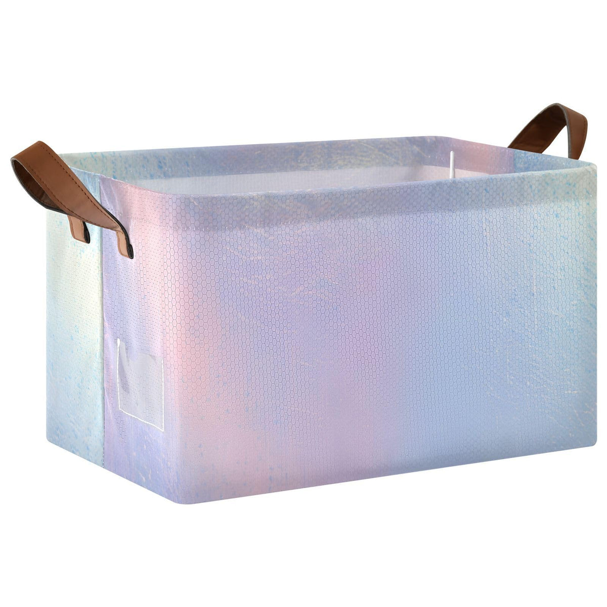 CEBUGI Iridescent Gradient Large Waterproof Collapsible Storage Bin Foldable Canvas Fabric Open Storage Basket Cube Box with Iro