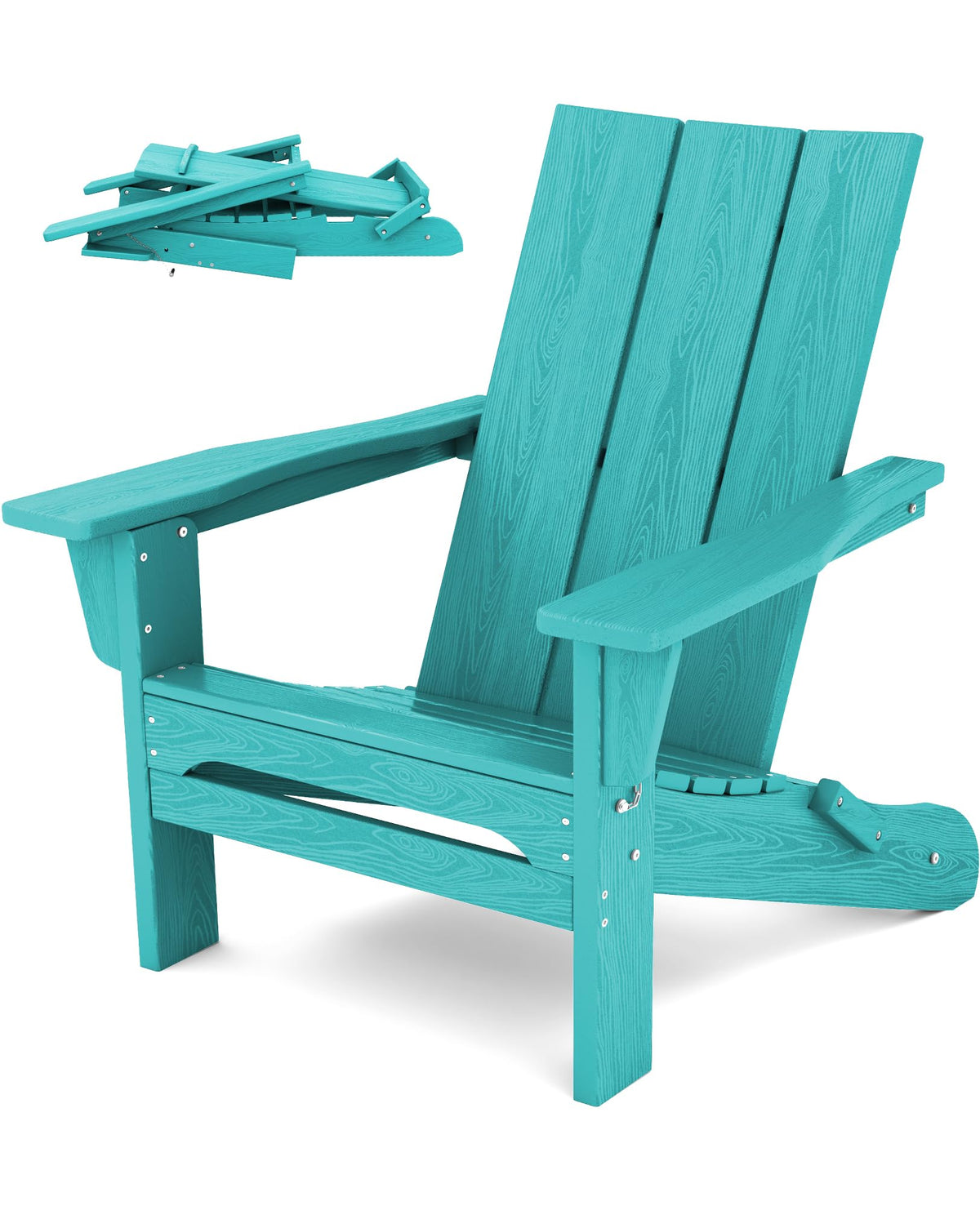 Serwall Outdoor Hdpe Adirondack Chair, Folding Adirondack Chair Outdoor, All Weather Resistant Modern Adirondack Chair, Aruba