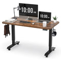 Monomi Electric Height Adjustable Standing Desk, 48x24 Inches, Ergonomic Home Office Sit/Stand Up Desk (Black Steel Frame/Rustic