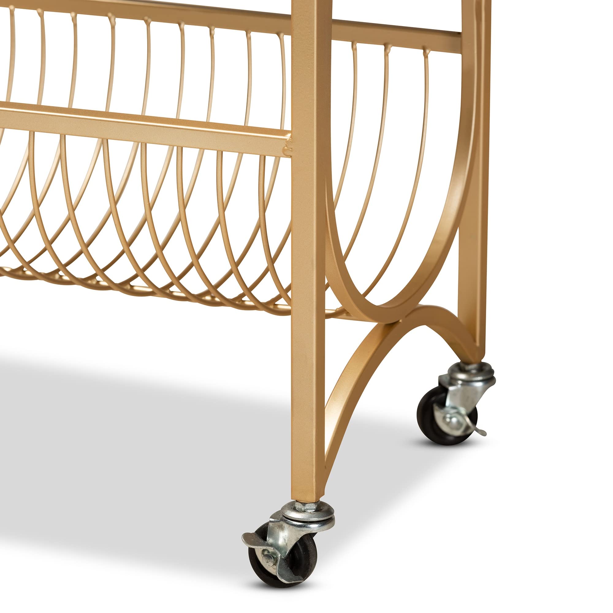 Baxton Studio Jacek Wine Cart - Thumbnail 4