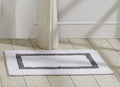 Better Trends 100% Cotton Hotel Collection Bath Mats, White & Gray Bath Mat - Tufted, Reversible & Absorbent & Machine Washable Bath Mats For Bathtubs, Rain Showers And Under The Sink, 21' X 34'
