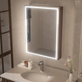HAUSCHEN HOME 28x20inch LED Medicine Cabinet Lighted Bathroom Mirror, Defogger, Stepless Dimmable, 3000K/5500K Color Temperature