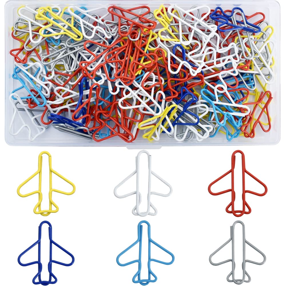 Vuzvuv 100Pcs Rainbow Creative Plane Paper Clips Assorted Colors Cute ...