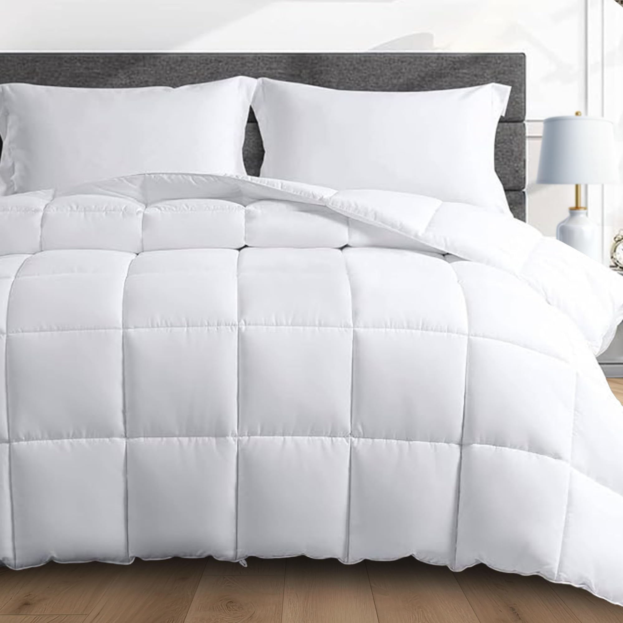 HomeSmart Weighted Comforter King Size (40lbs, 92x104) - Fluffy Fill, Fits California King Beds, Oversized and Thick Weighted Bl