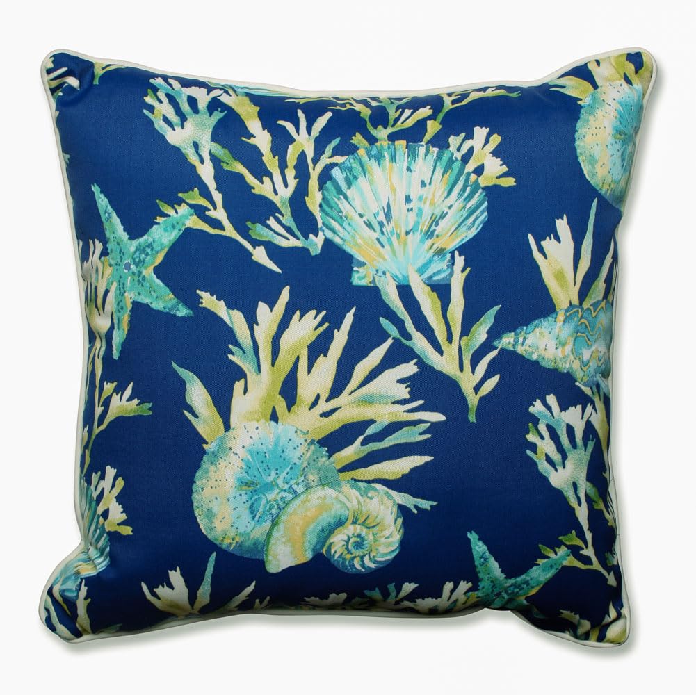 Pillow Perfect Outdoor/Indoor Pillow, Floor - 25' X 25', Blue Daytrip Pacific