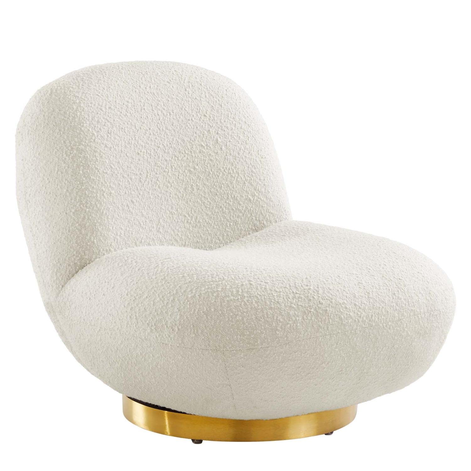 Modway Kindred Fabric Swivel Chair With Gold Ivory Finish Eei-5485-Gld-Ivo