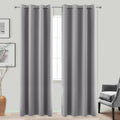 KOUFALL Light Grey Curtain Panels 90 Inches Long for Bedroom 2 Pieces Set Grommet Blackout Room Darkening Drapes for Living Room