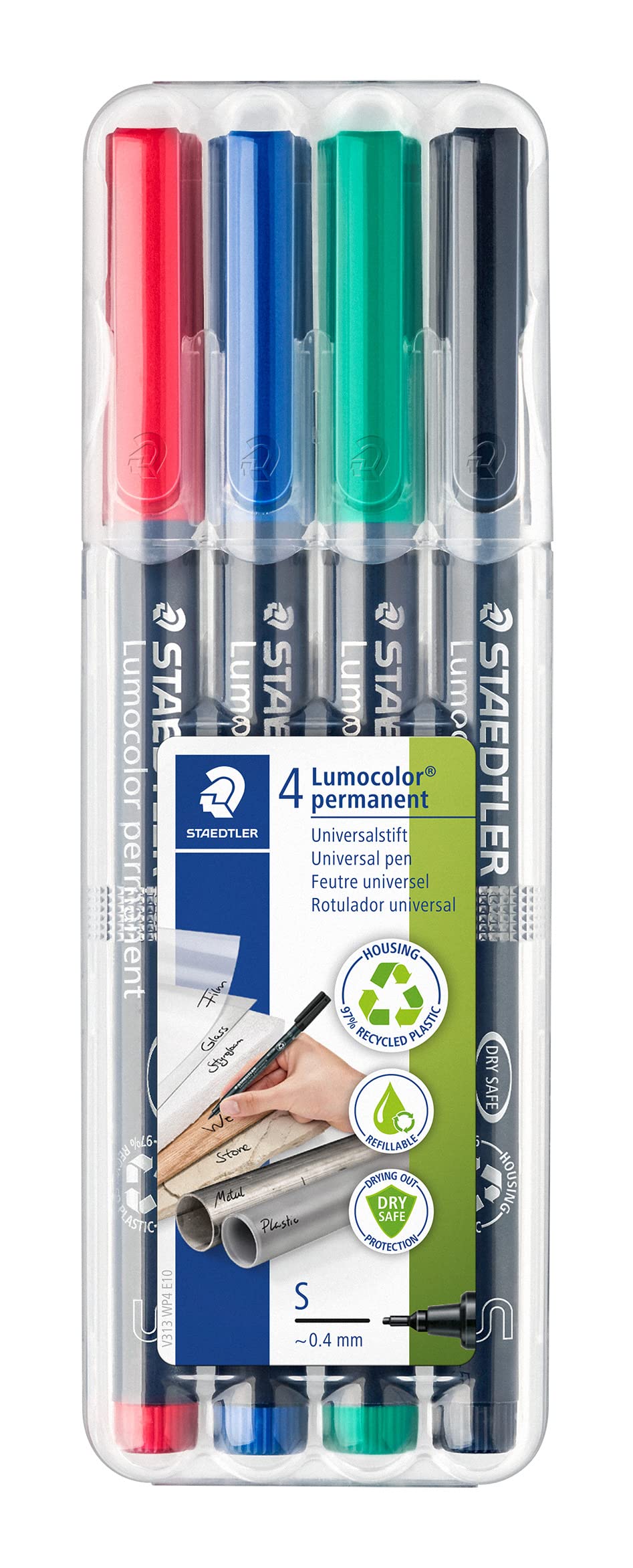 Staedtler Permanent Markers (Std313Wp4A6), Pack Of 4 Pens