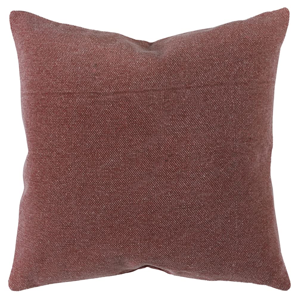 Rizzy Home 22&quot; x 22&quot; Poly Filled Pillow with Cotton Canvas Cover-Rust