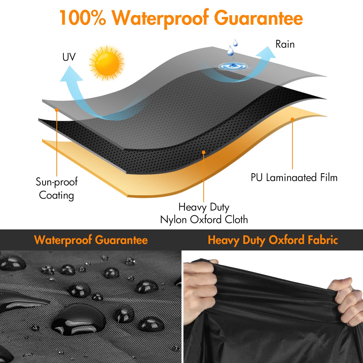 Wleafj Outdoor Chair Covers Waterproof, Black Lawn Patio Furniture Covers, Heavy Duty Patio Lounge Deep Seat Cover, 2 Pack - 29' W X 30' D X 36' H