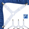 Jbyamus Bed Sheet Straps, Easy To Install Bed Sheet Clips, Fitted Sheet Clips Sheet Straps, Say Goodbye To The Messy Sheets (Whi