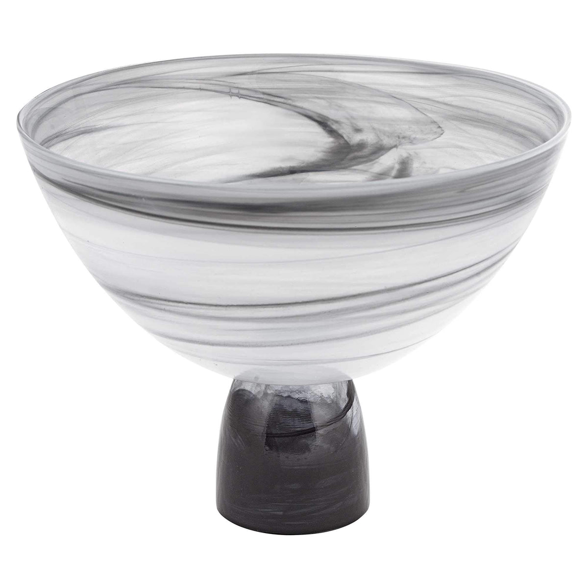 HomeRoots 10 Mouth Blown Polish Glass Footed Centerpiece Bowl