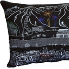 HomeRoots Grey 35' Black Breckenridge Nighttime Skyline Lumbar Decorative Pillow