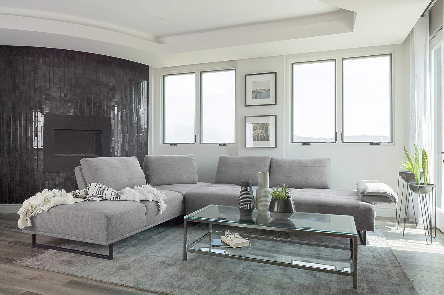 Coaster Furniture Arden 2-Piece Adjustable Back Taupe Sectional 508888