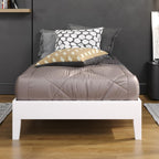 Steve Silver Co Nix Twin Platform Bed, 14-Slat Support System, Bedroom, 6.5-Inch Under Bed Clearance, Solid Pine Wood, No Box Spring Needed, 77.01" L x 40.47" W x 12.24" H, White