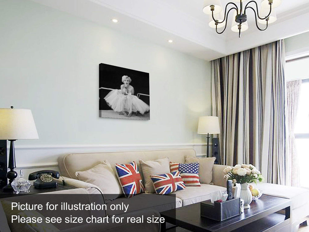 Niwo Art-Monroe C, Classic Movie Stars Canvas Wall Art Home Decor,Stretched Ready To Hang (20''X20''X3/4'')