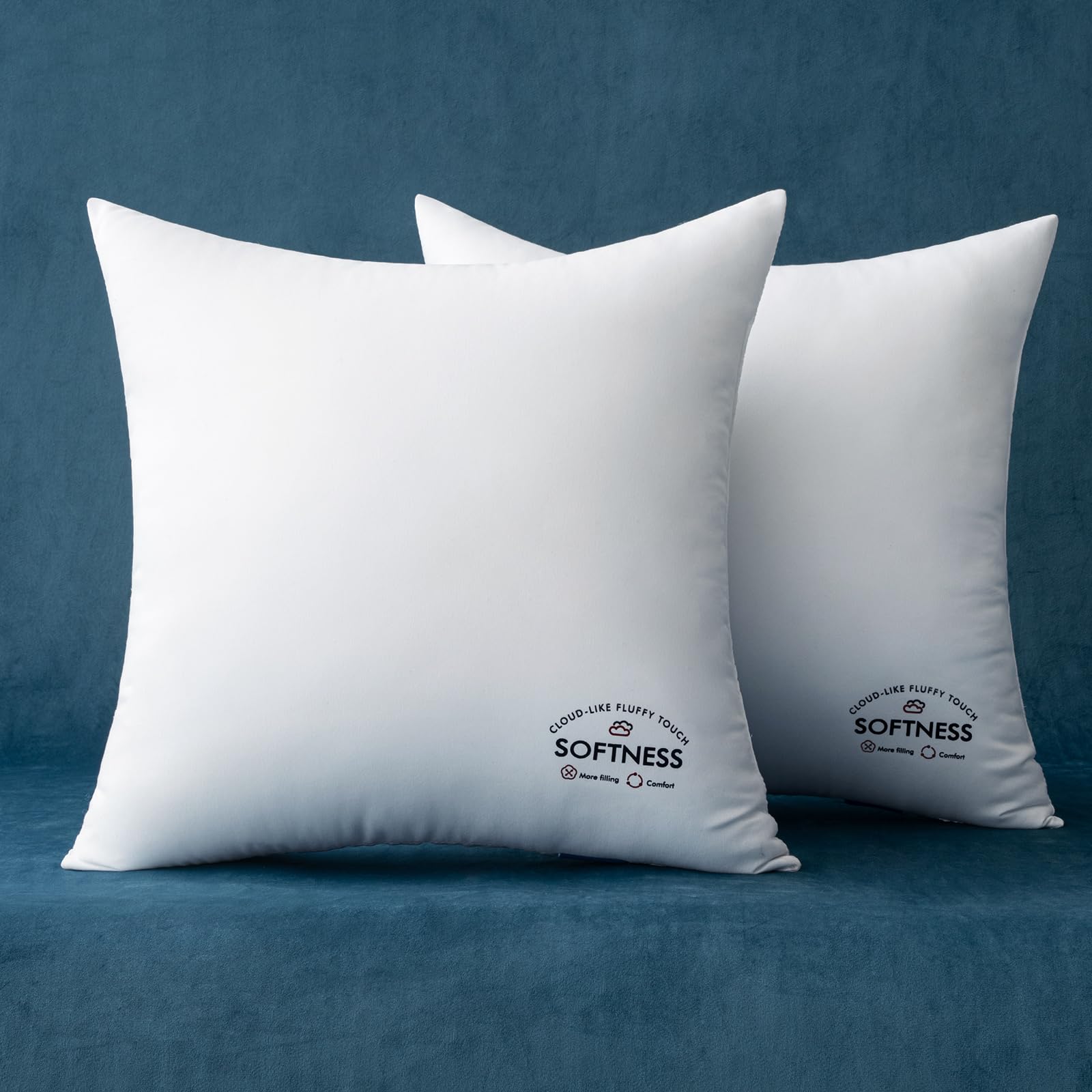 MIULEE 18x18 Throw Pillow Inserts (Set of 2), Square Premium Soft Decorative Pillow Inserts for Sofa Bed Living Room