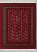 Lextra (Turkoman Bokhara), Mouserug, Reds And Gold, 10.25' X 7.125', One