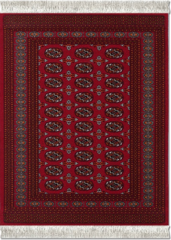 Lextra (Turkoman Bokhara), Mouserug, Reds And Gold, 10.25' X 7.125', One