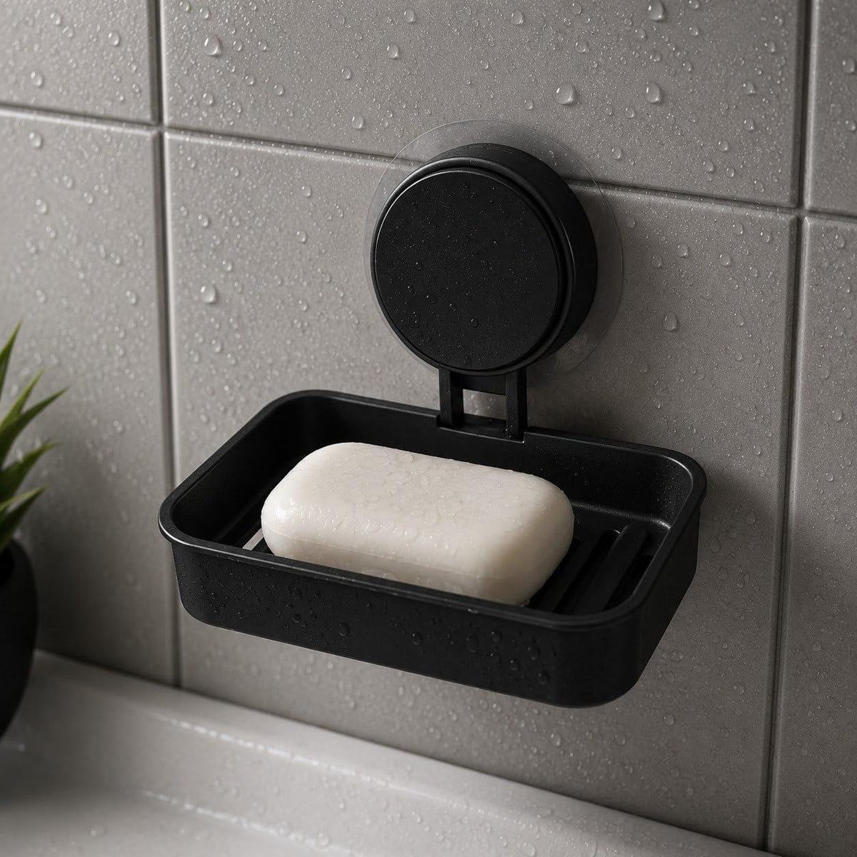 Self Adhesive Bathroom Soap HolderNo Drill Shower Soap Rack, Waterproof Plastic Soap Stand for Bathroom, Kitchen, Wash Basin, Sh